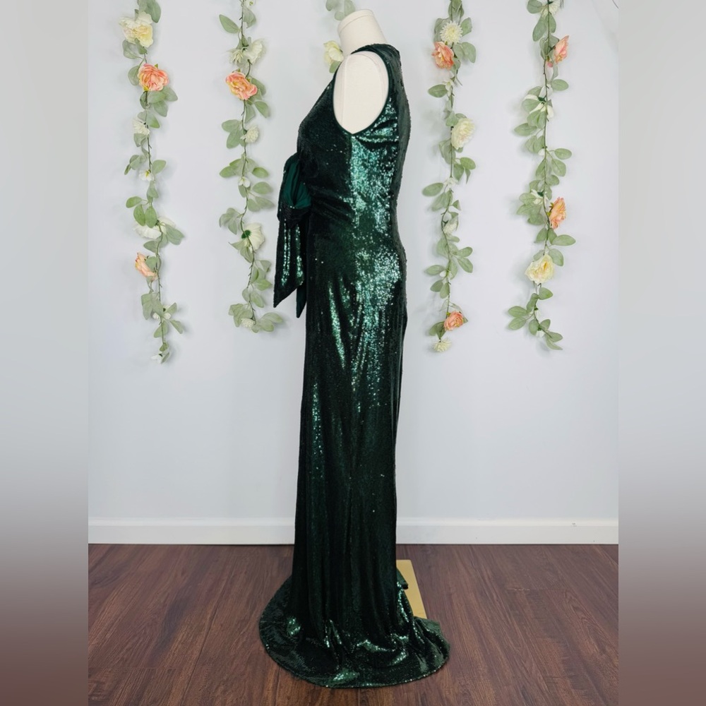 Halston Magdalena Draped Sequin Gown - Picture 6 of 12